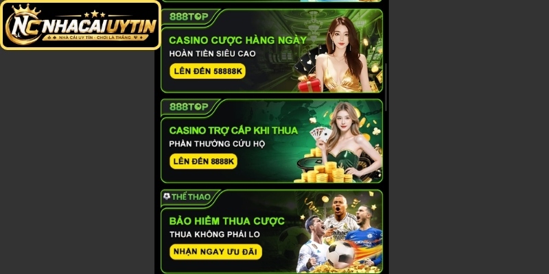Các ưu đãi theo Casino, Thể Thao, Nổ Hũ và Game Bài